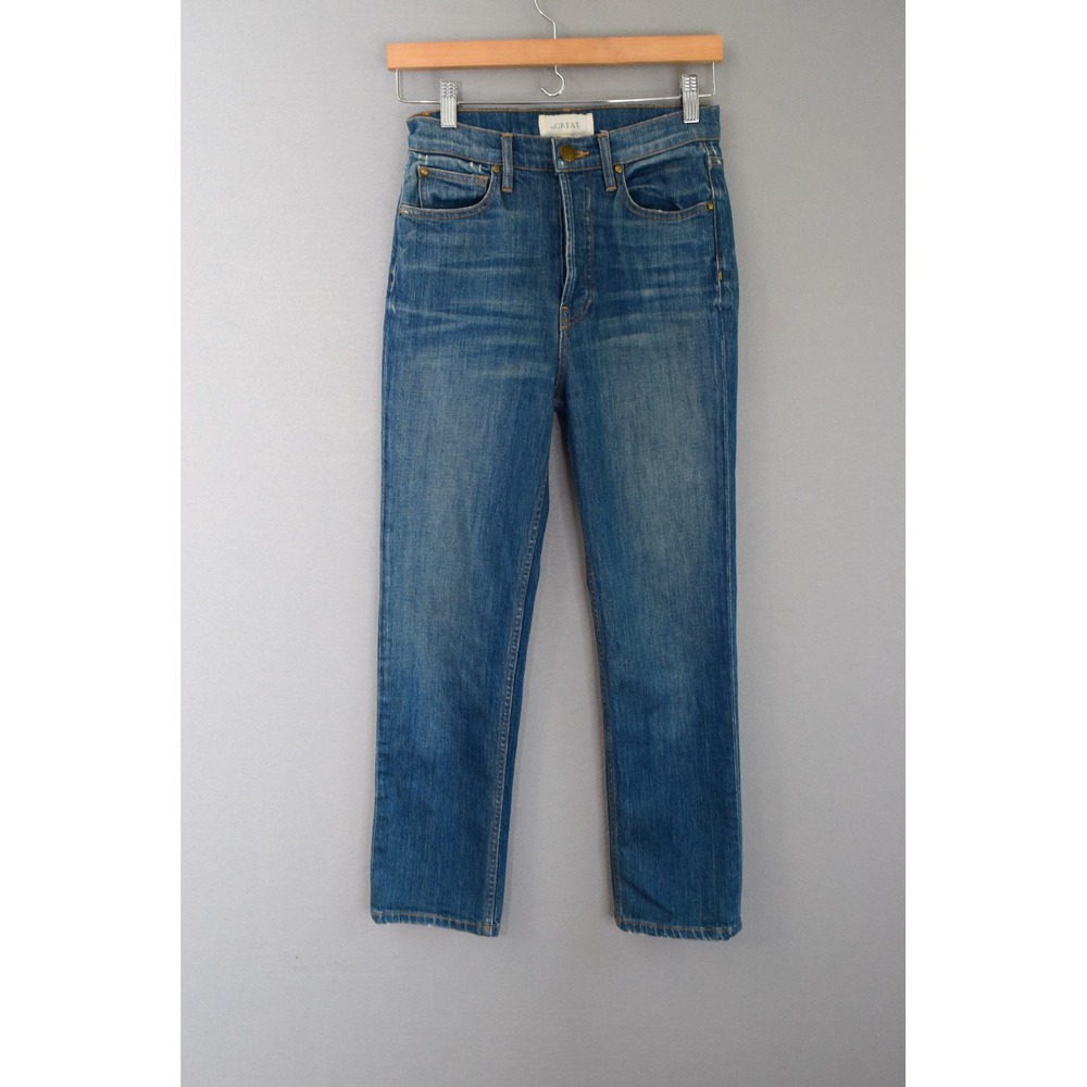 THE GREAT. The Straight A Jeans 25 Blue High Rise Straight Leg Womens Denim USA